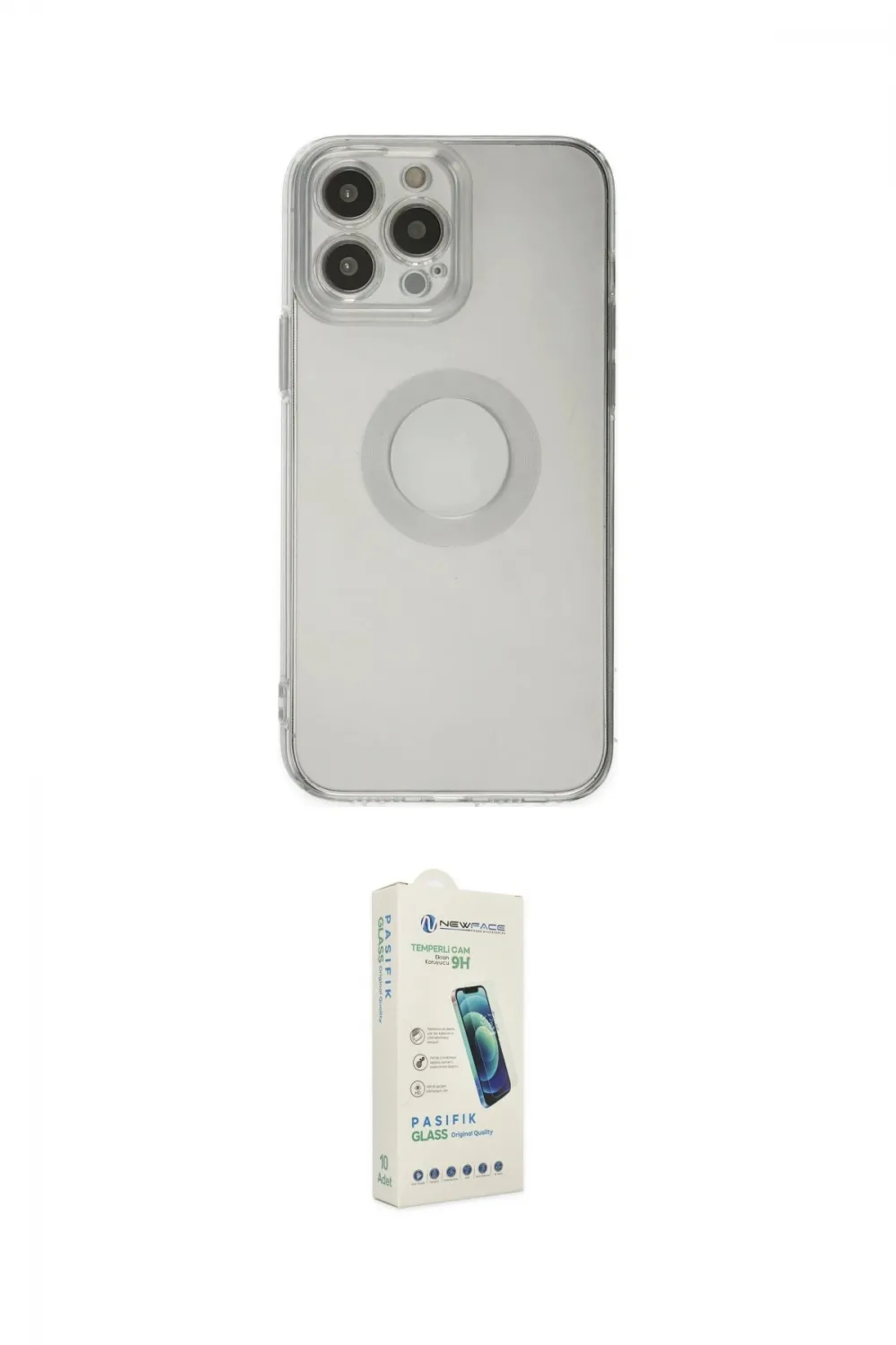 ieg™ iPhone 14 Pro Max Kılıf Kutup Klasik - Şeffaf Pasifik Cam Ekran Koruyucu
