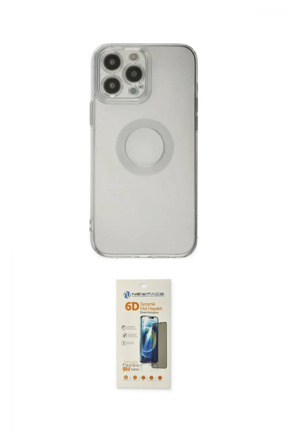 ieg™ iPhone 14 Pro Max Kılıf Kutup Klasik - Siyah 6D Mat Seramik Hayalet Nano Ekran Koruyucu
