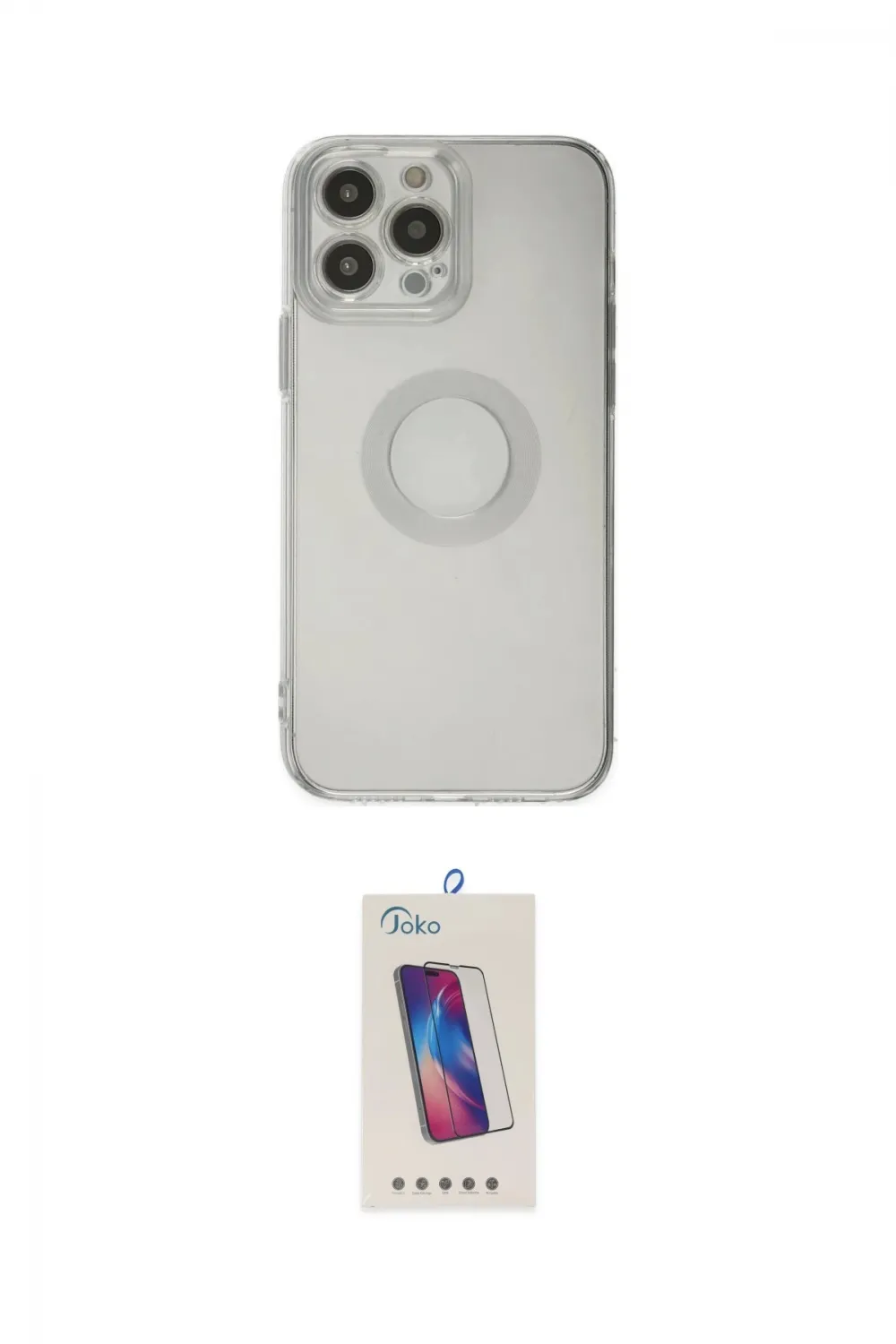 ieg™ iPhone 14 Pro Max Kılıf Kutup Klasik - Siyah Joko 5D Cam