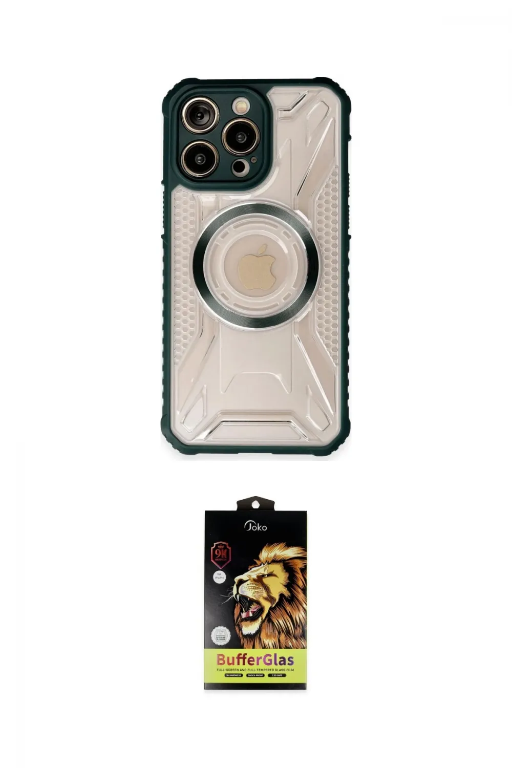 ieg™ iPhone 14 Pro Max Kılıf Kutup Modern - Siyah Buffer Cam Ekran Koruyucu