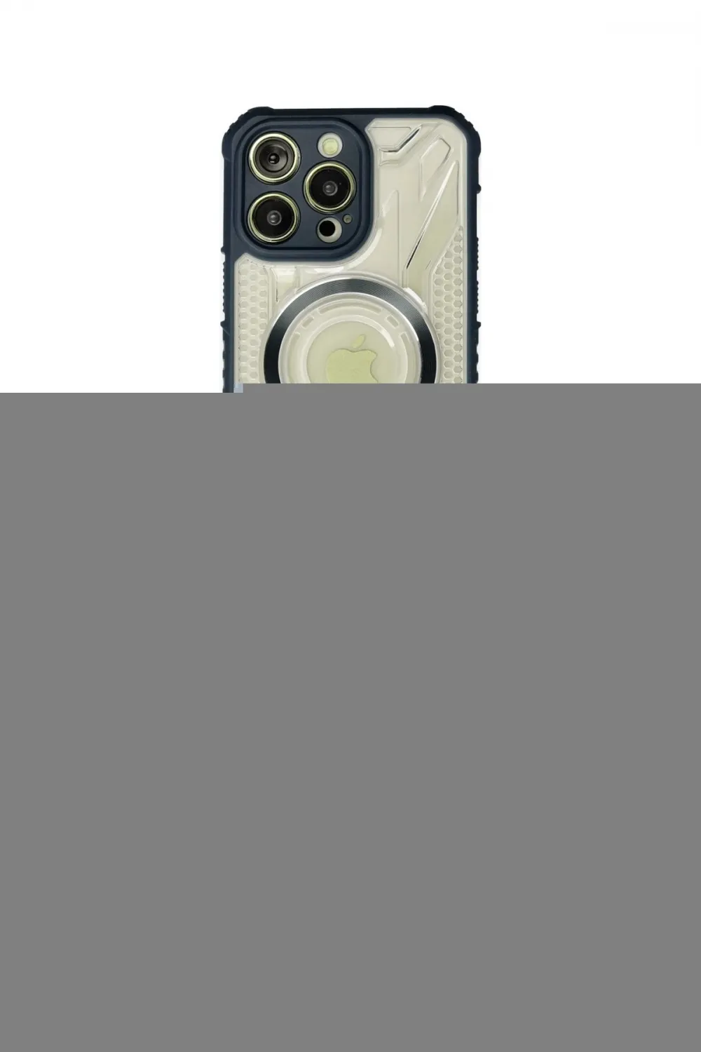 ieg™ iPhone 14 Pro Max Kılıf Kutup Modern - Siyah Buffer Hayalet Cam Ekran Koruyucu