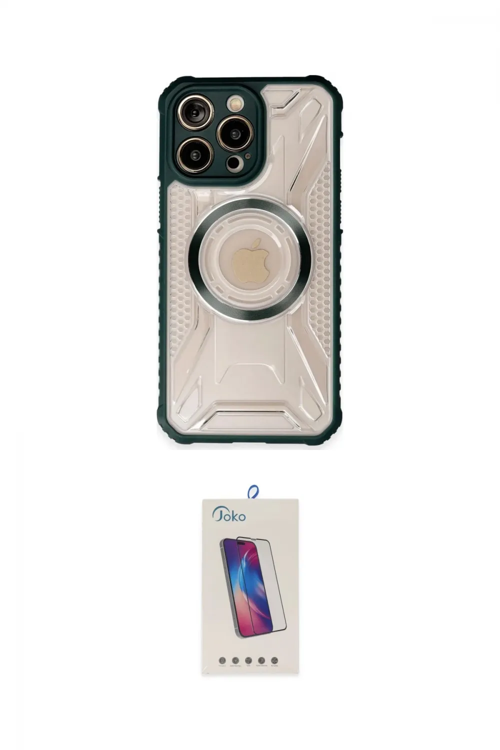 ieg™ iPhone 14 Pro Max Kılıf Kutup Modern - Siyah Joko 5D Cam