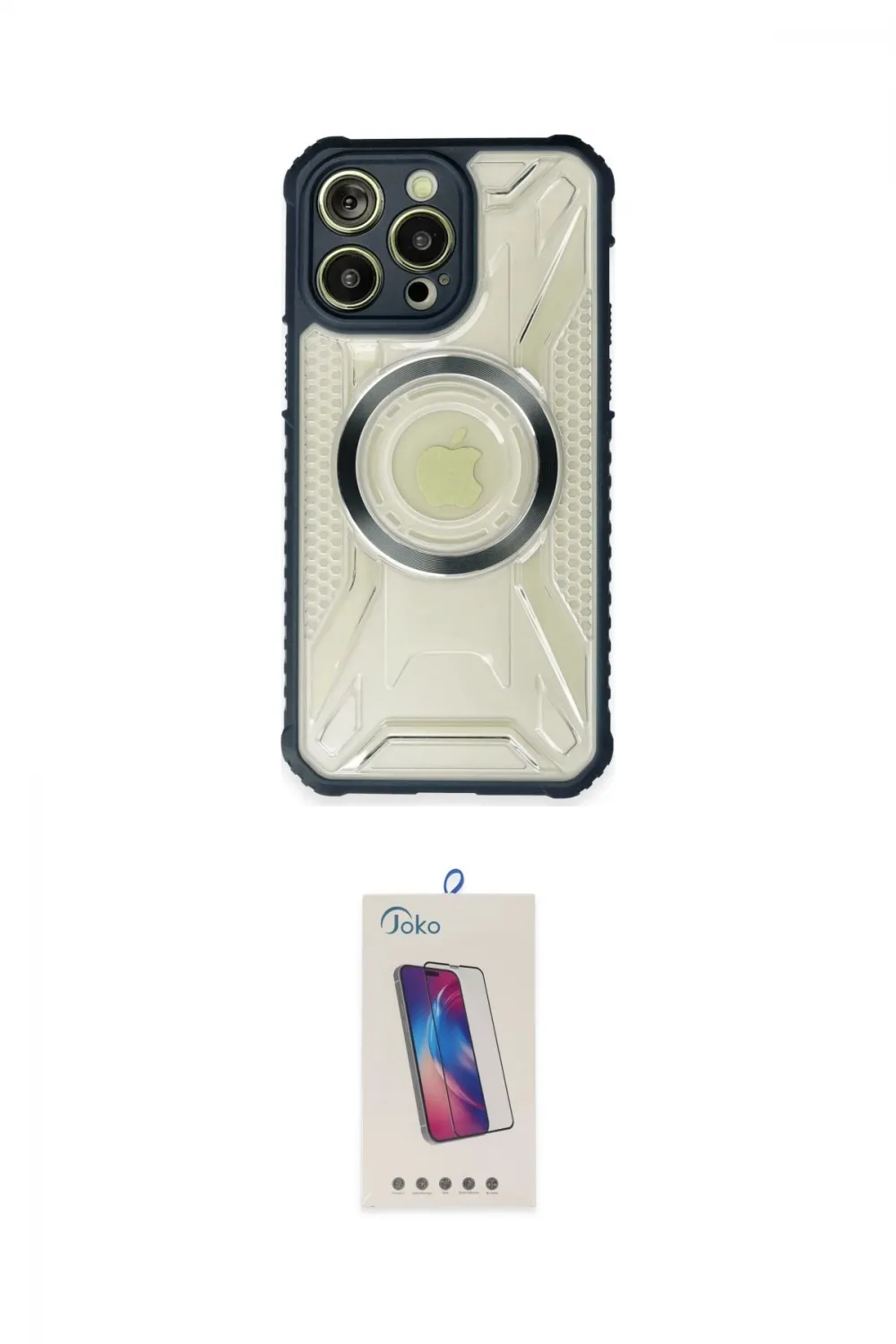 ieg™ iPhone 14 Pro Max Kılıf Kutup Modern - Siyah Joko 5D Cam