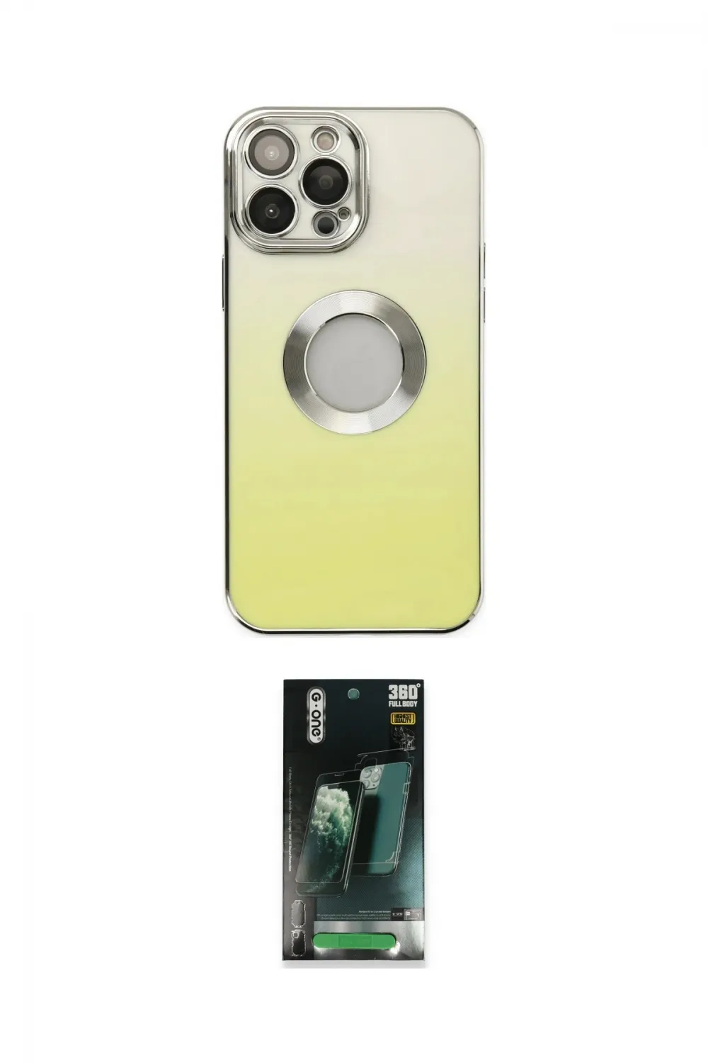 ieg™ iPhone 14 Pro Max Kılıf Kutup Yansıma Özel Seri - Şeffaf 360 Full Body Arka Koruyucu