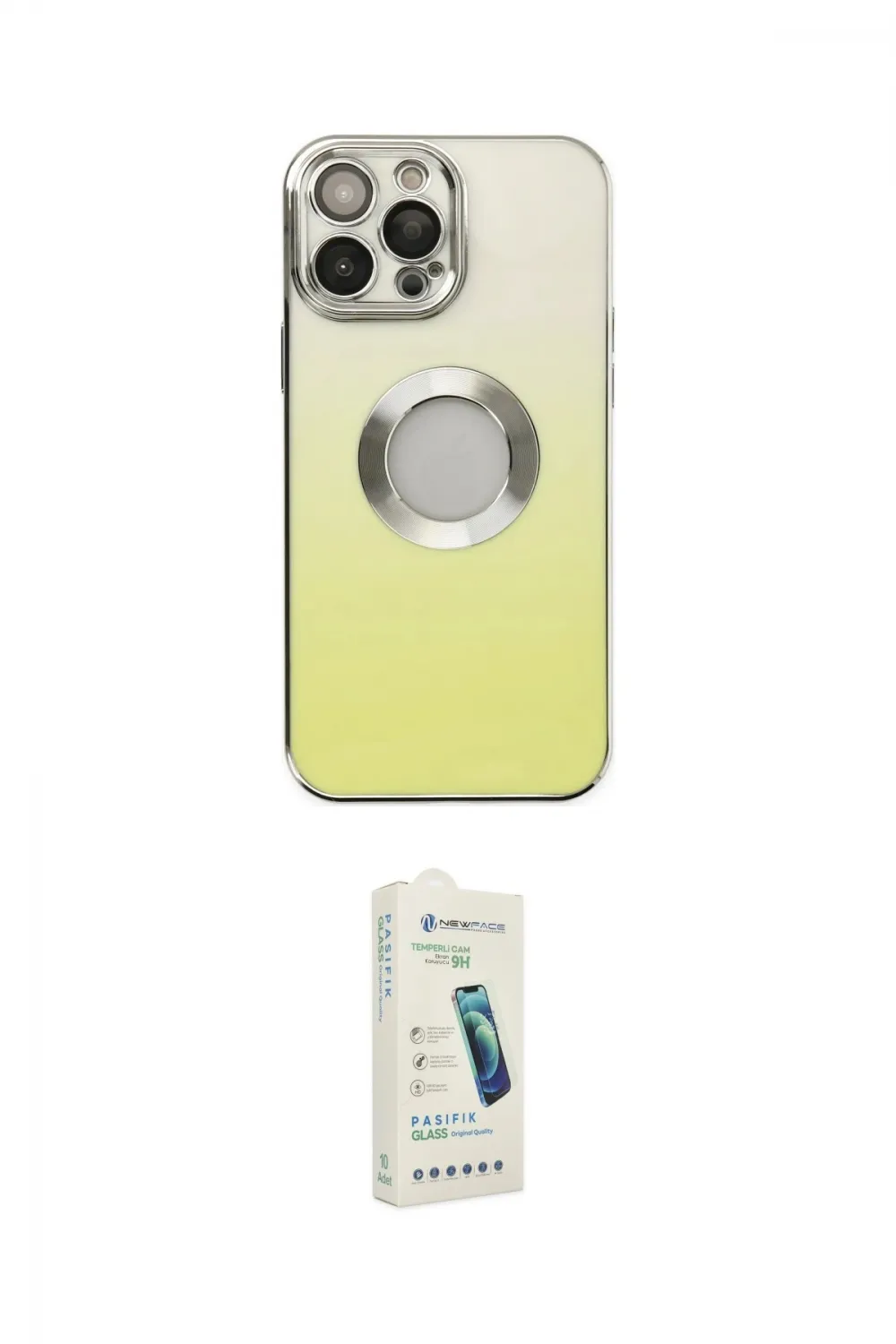 ieg™ iPhone 14 Pro Max Kılıf Kutup Yansıma Özel Seri - Şeffaf Pasifik Cam Ekran Koruyucu