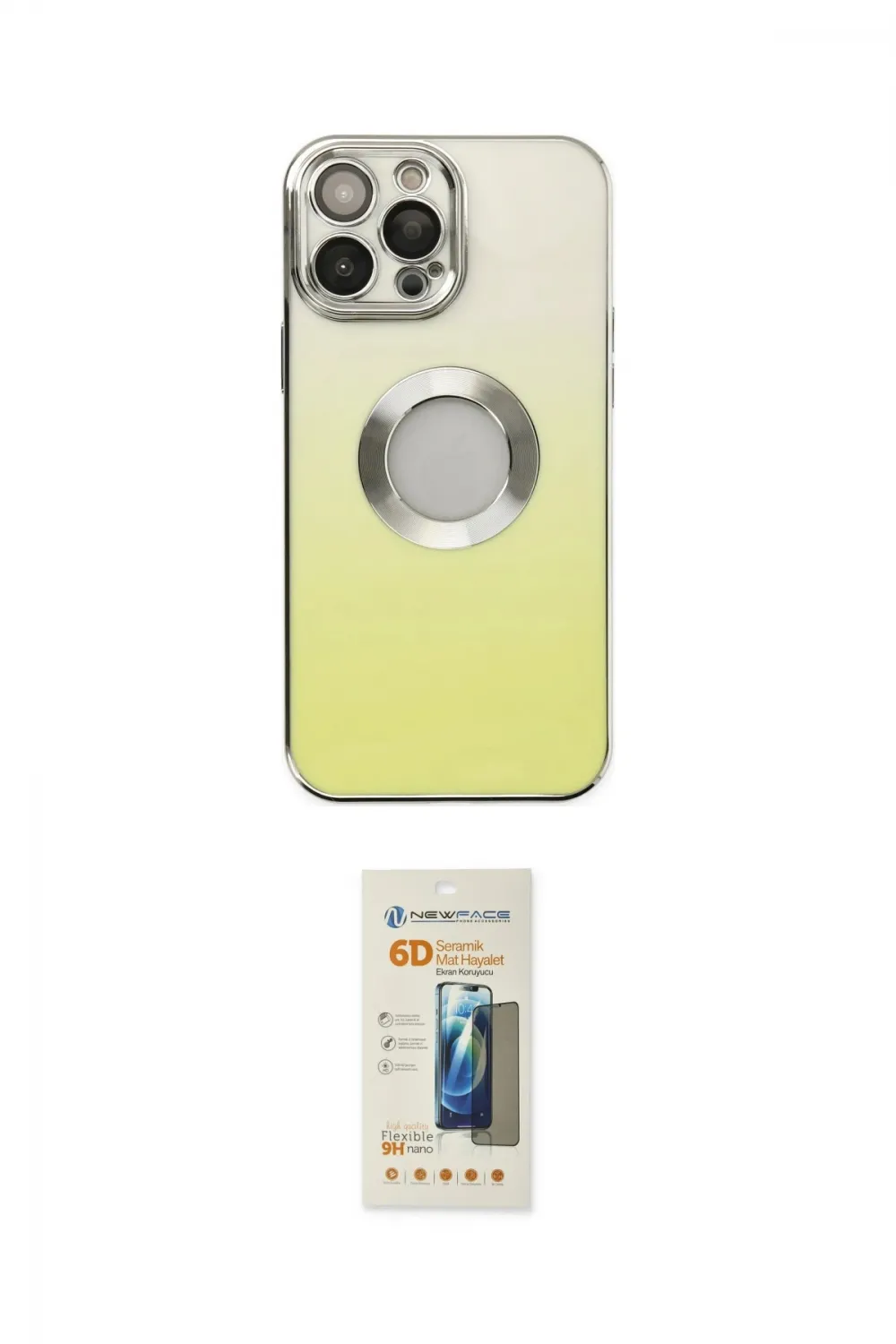 ieg™ iPhone 14 Pro Max Kılıf Kutup Yansıma Özel Seri - Siyah 6D Mat Seramik Hayalet Nano Ekran Koruyucu