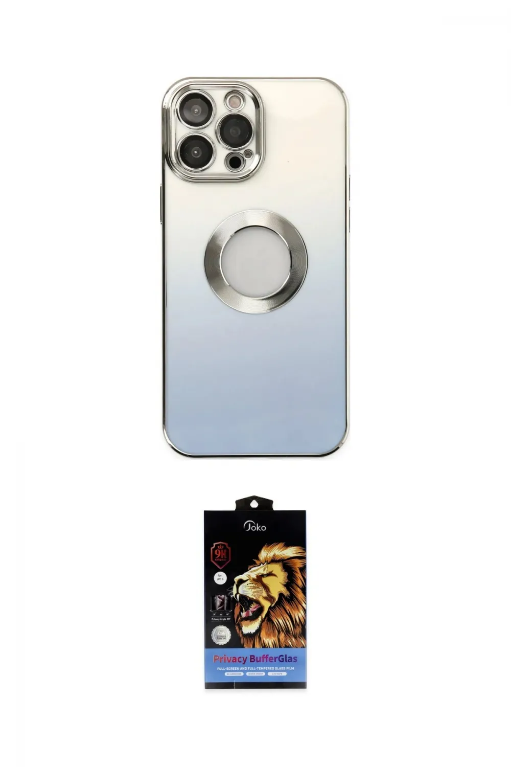 ieg™ iPhone 14 Pro Max Kılıf Kutup Yansıma Özel Seri - Siyah Buffer Hayalet Cam Ekran Koruyucu