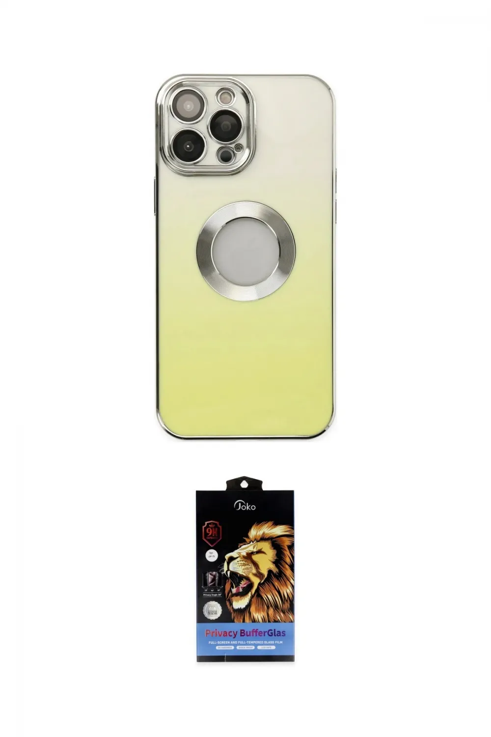 ieg™ iPhone 14 Pro Max Kılıf Kutup Yansıma Özel Seri - Siyah Buffer Hayalet Cam Ekran Koruyucu