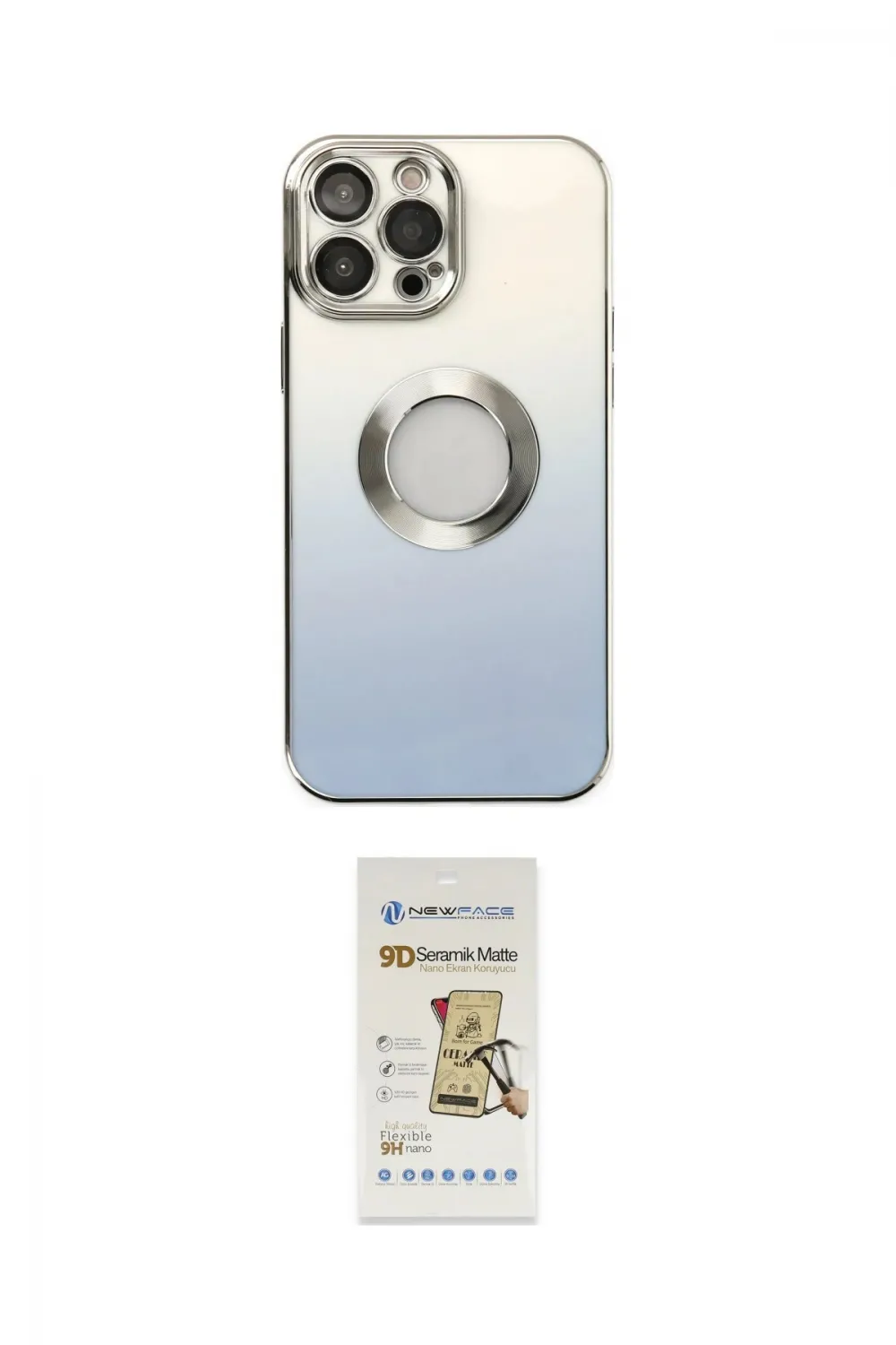 ieg™ iPhone 14 Pro Max Kılıf Kutup Yansıma Özel Seri - Siyah Mat Seramik Nano Ekran Koruyucu