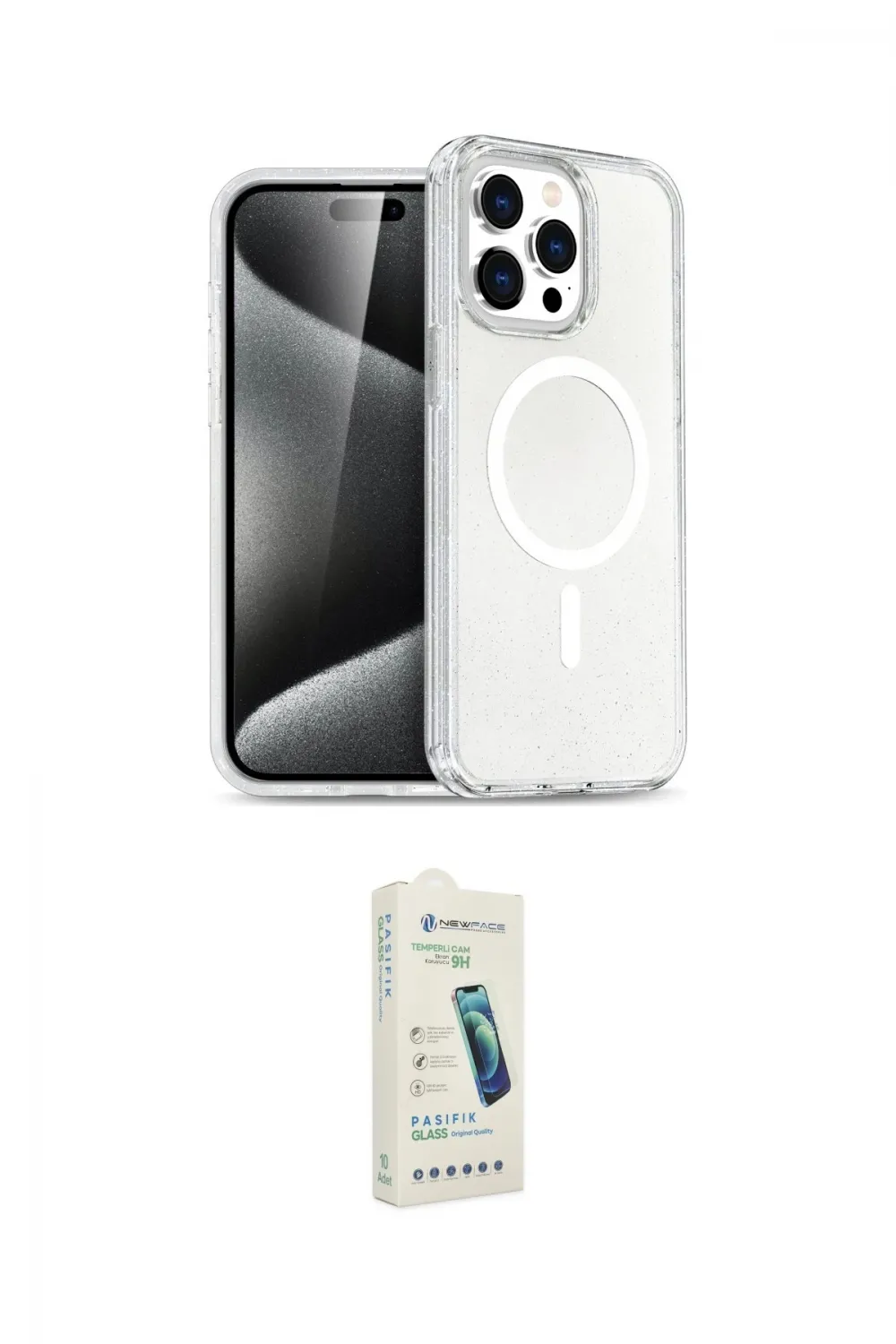 ieg™ iPhone 14 Pro Max Kılıf Nova Asil Prime - Şeffaf Pasifik Cam Ekran Koruyucu