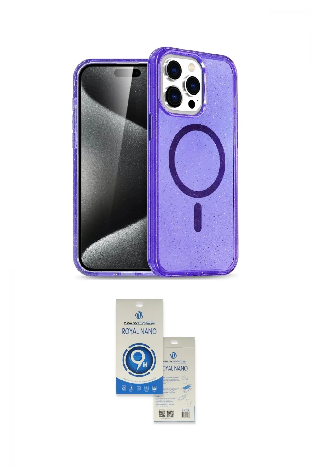 ieg™ iPhone 14 Pro Max Kılıf Nova Asil Prime - Şeffaf Royal Nano Ekran Koruyucu