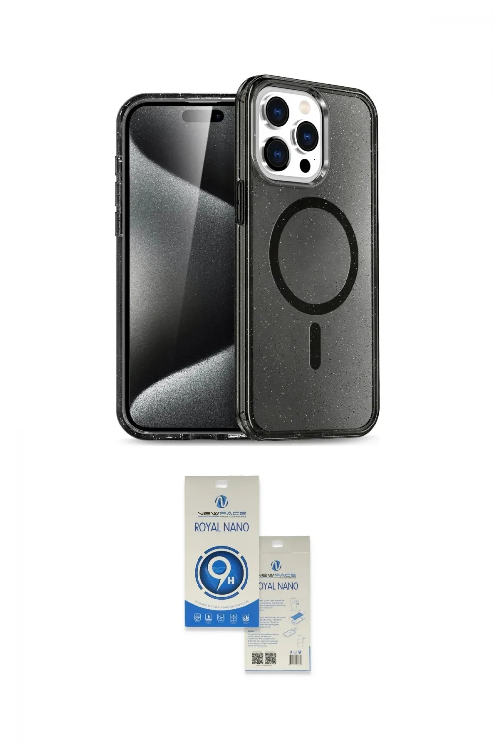 ieg™ iPhone 14 Pro Max Kılıf Nova Asil Prime - Şeffaf Royal Nano Ekran Koruyucu