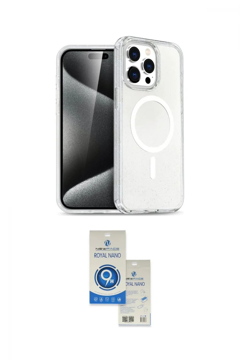 ieg™ iPhone 14 Pro Max Kılıf Nova Asil Prime - Şeffaf Royal Nano Ekran Koruyucu