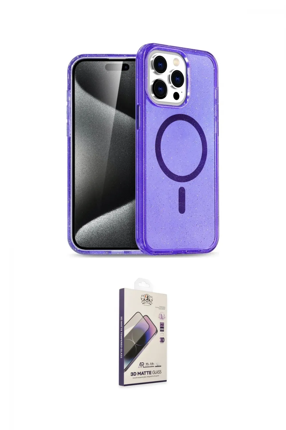 ieg™ iPhone 14 Pro Max Kılıf Nova Asil Prime - Siyah Bilvis 3D Mat Cam Ekran Koruyucu