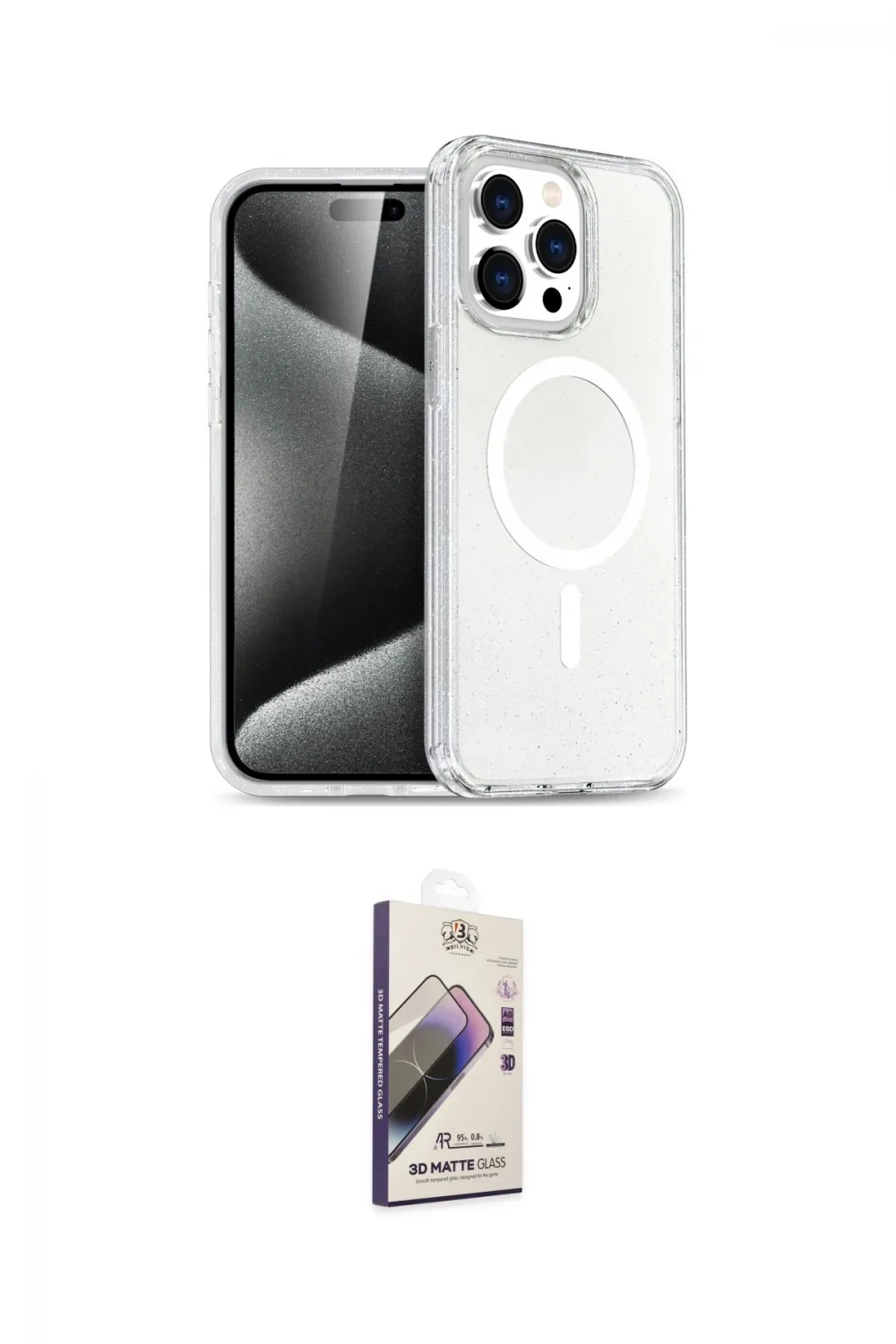 ieg™ iPhone 14 Pro Max Kılıf Nova Asil Prime - Siyah Bilvis 3D Mat Cam Ekran Koruyucu