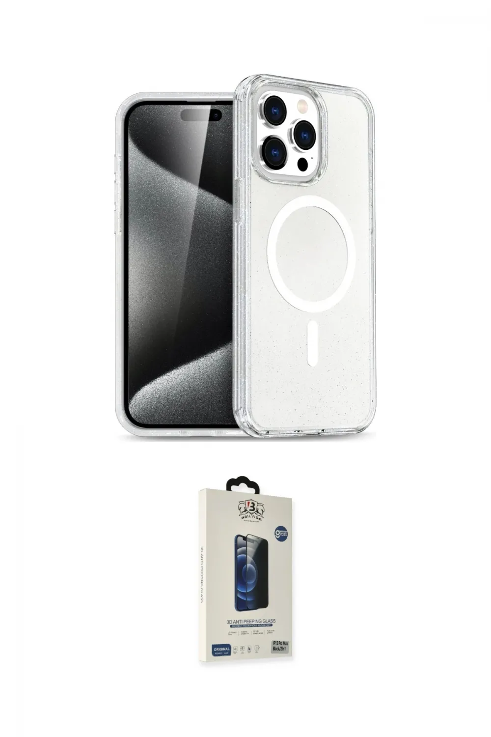ieg™ iPhone 14 Pro Max Kılıf Nova Asil Prime - Siyah Bilvis Hayalet Cam Ekran Koruyucu