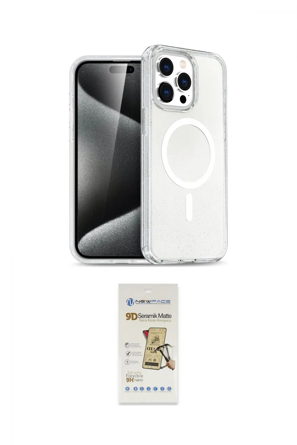 ieg™ iPhone 14 Pro Max Kılıf Nova Asil Prime - Siyah Mat Seramik Nano Ekran Koruyucu