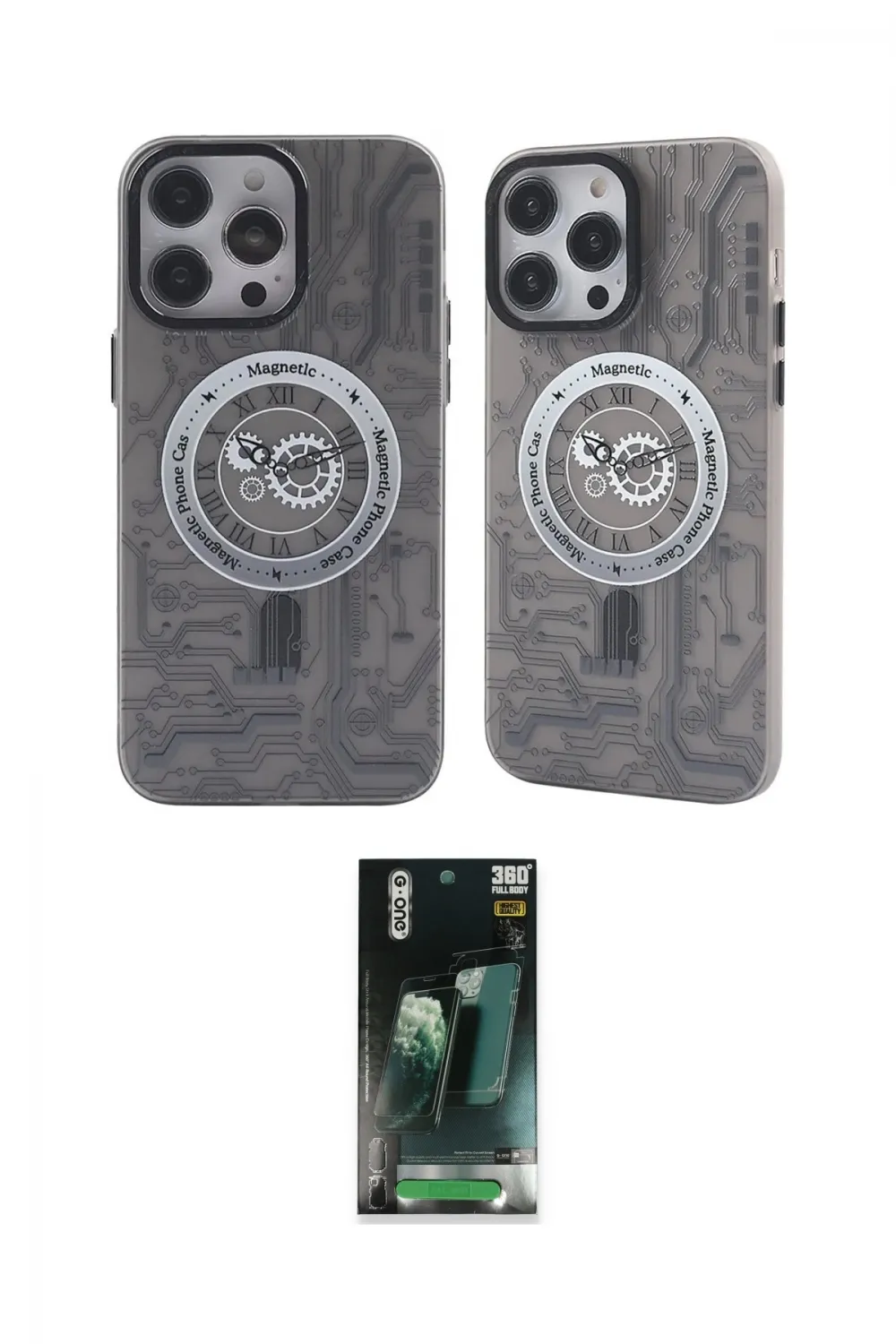 ieg™ iPhone 14 Pro Max Kılıf Nova Doku Koleksiyonu - Şeffaf 360 Full Body Arka Koruyucu