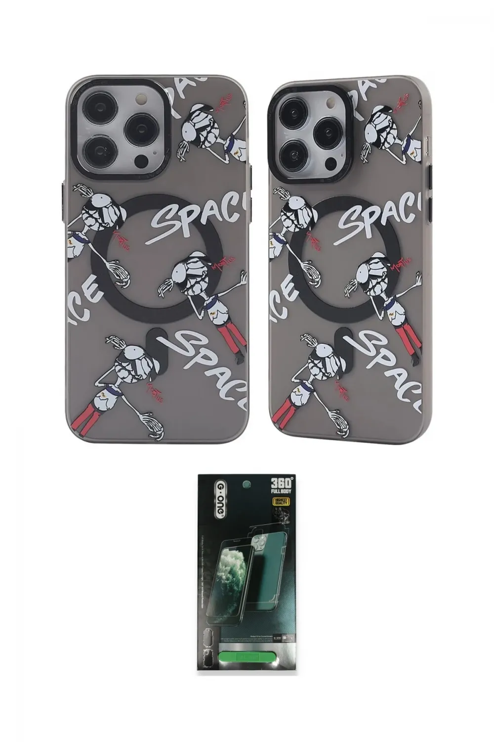 ieg™ iPhone 14 Pro Max Kılıf Nova Doku Koleksiyonu - Şeffaf 360 Full Body Arka Koruyucu