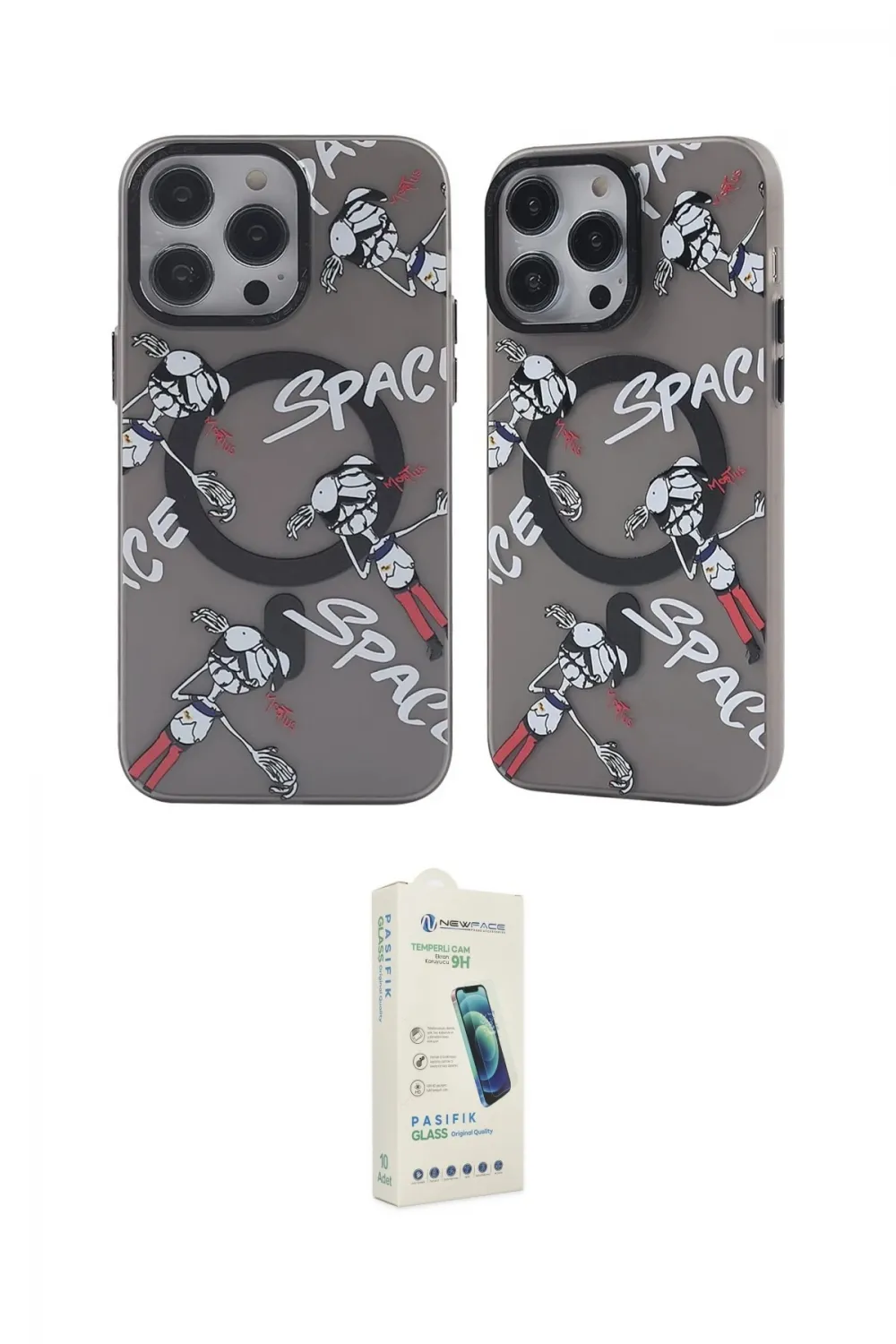 ieg™ iPhone 14 Pro Max Kılıf Nova Doku Koleksiyonu - Şeffaf Pasifik Cam Ekran Koruyucu