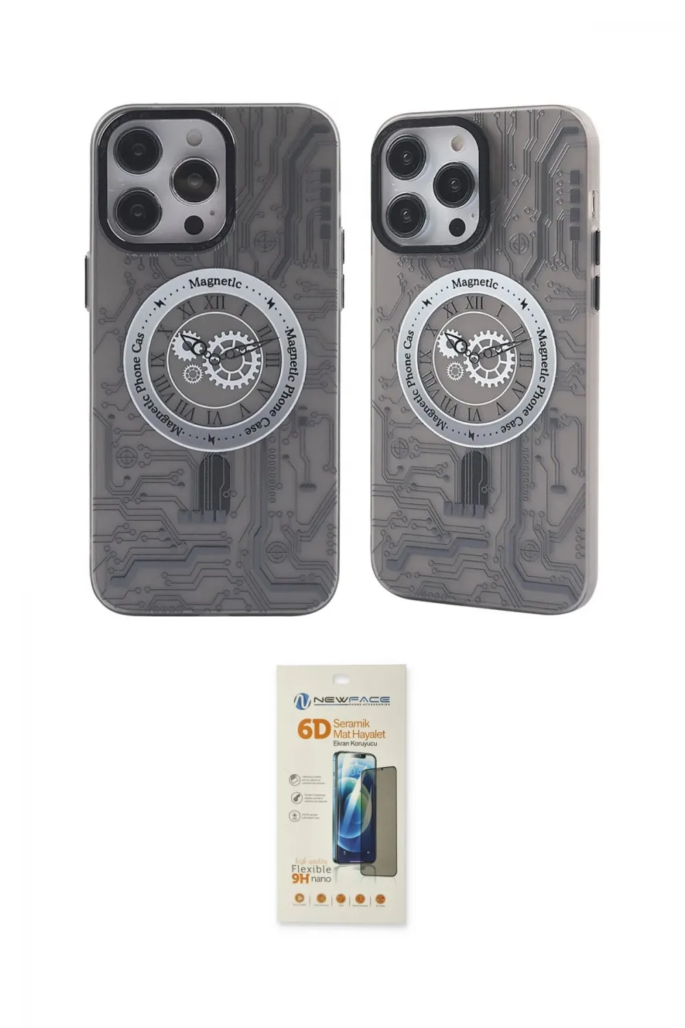 ieg™ iPhone 14 Pro Max Kılıf Nova Doku Koleksiyonu - Siyah 6D Mat Seramik Hayalet Nano Ekran Koruyucu