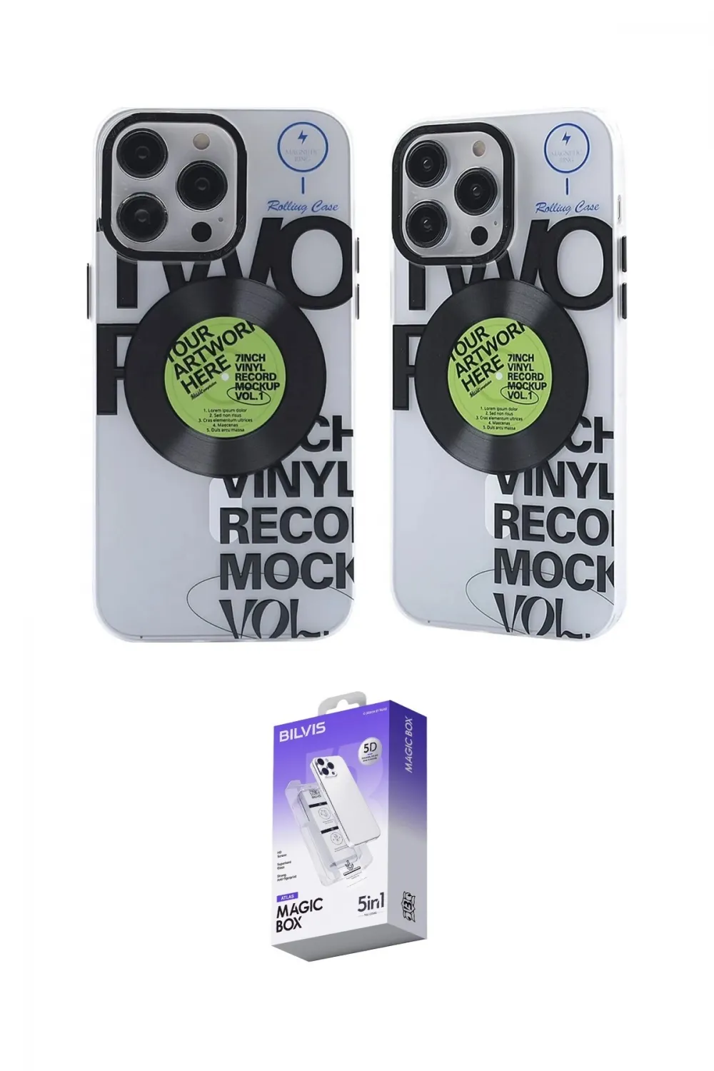ieg™ iPhone 14 Pro Max Kılıf Nova Doku Koleksiyonu - Siyah Bilvis 5in1 3D Magic Cam Ekran Koruyucu