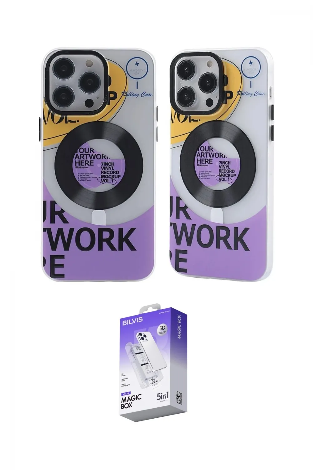 ieg™ iPhone 14 Pro Max Kılıf Nova Doku Koleksiyonu - Siyah Bilvis 5in1 3D Magic Cam Ekran Koruyucu