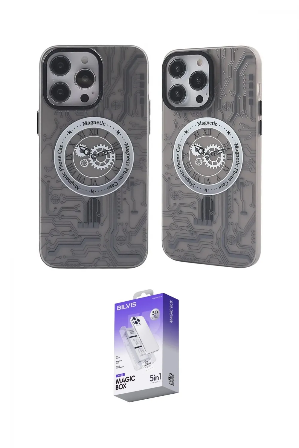 ieg™ iPhone 14 Pro Max Kılıf Nova Doku Koleksiyonu - Siyah Bilvis 5in1 3D Magic Cam Ekran Koruyucu