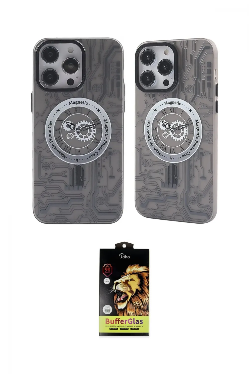 ieg™ iPhone 14 Pro Max Kılıf Nova Doku Koleksiyonu - Siyah Buffer Cam Ekran Koruyucu