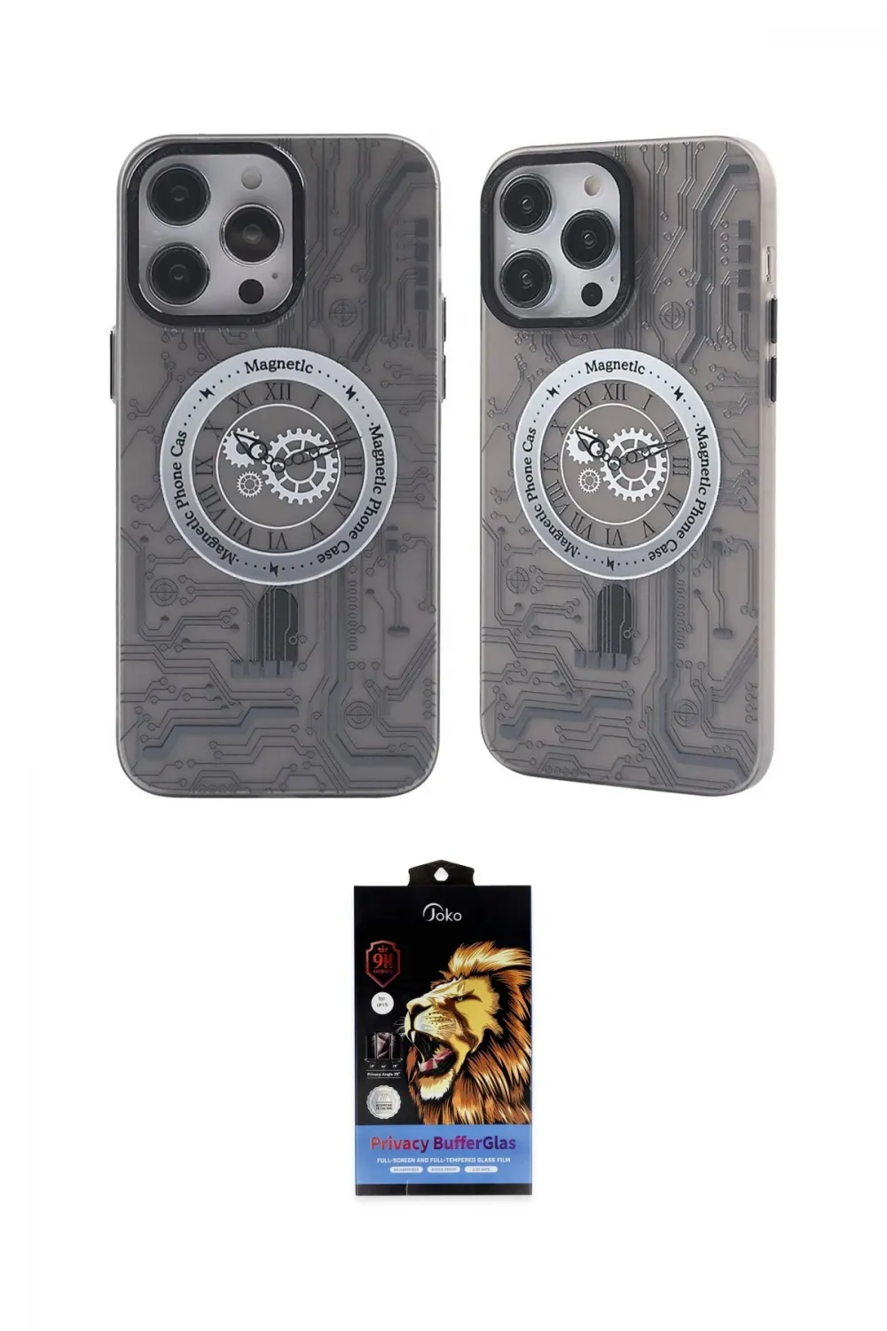 ieg™ iPhone 14 Pro Max Kılıf Nova Doku Koleksiyonu - Siyah Buffer Hayalet Cam Ekran Koruyucu