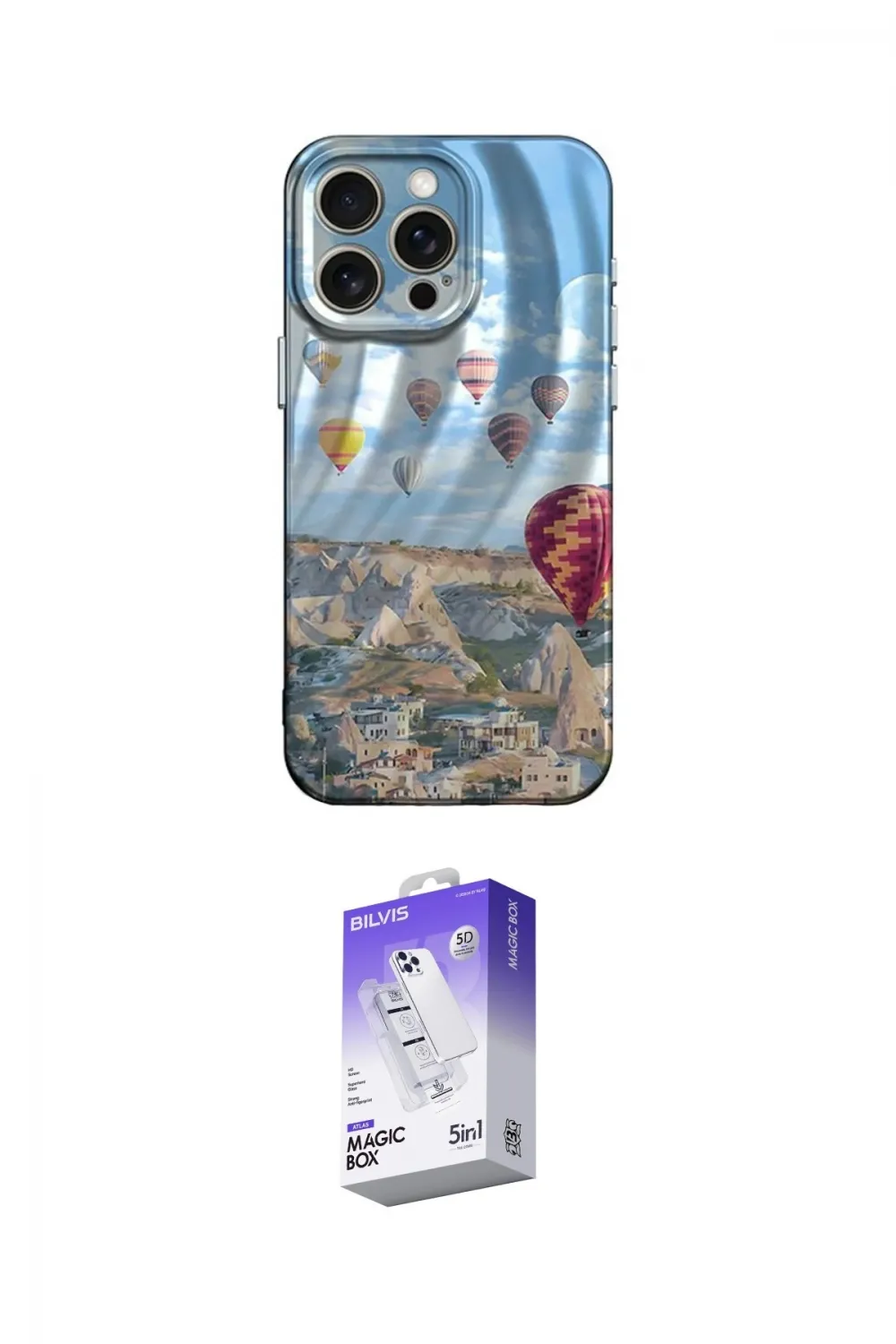 ieg™ iPhone 14 Pro Max Kılıf Nova Doku Prime - Siyah Bilvis 5in1 3D Magic Cam Ekran Koruyucu