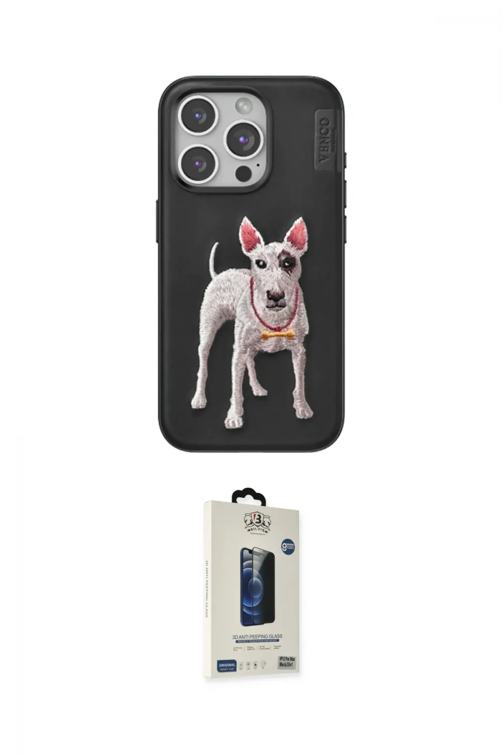 ieg™ iPhone 14 Pro Max Kılıf Nova Form Koleksiyonu - Siyah Bilvis Hayalet Cam Ekran Koruyucu