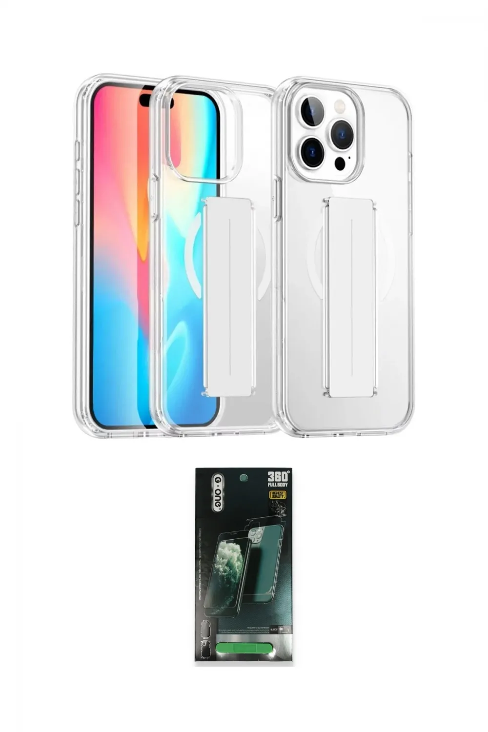 ieg™ iPhone 14 Pro Max Kılıf Nova Işık Koleksiyonu - Şeffaf 360 Full Body Arka Koruyucu