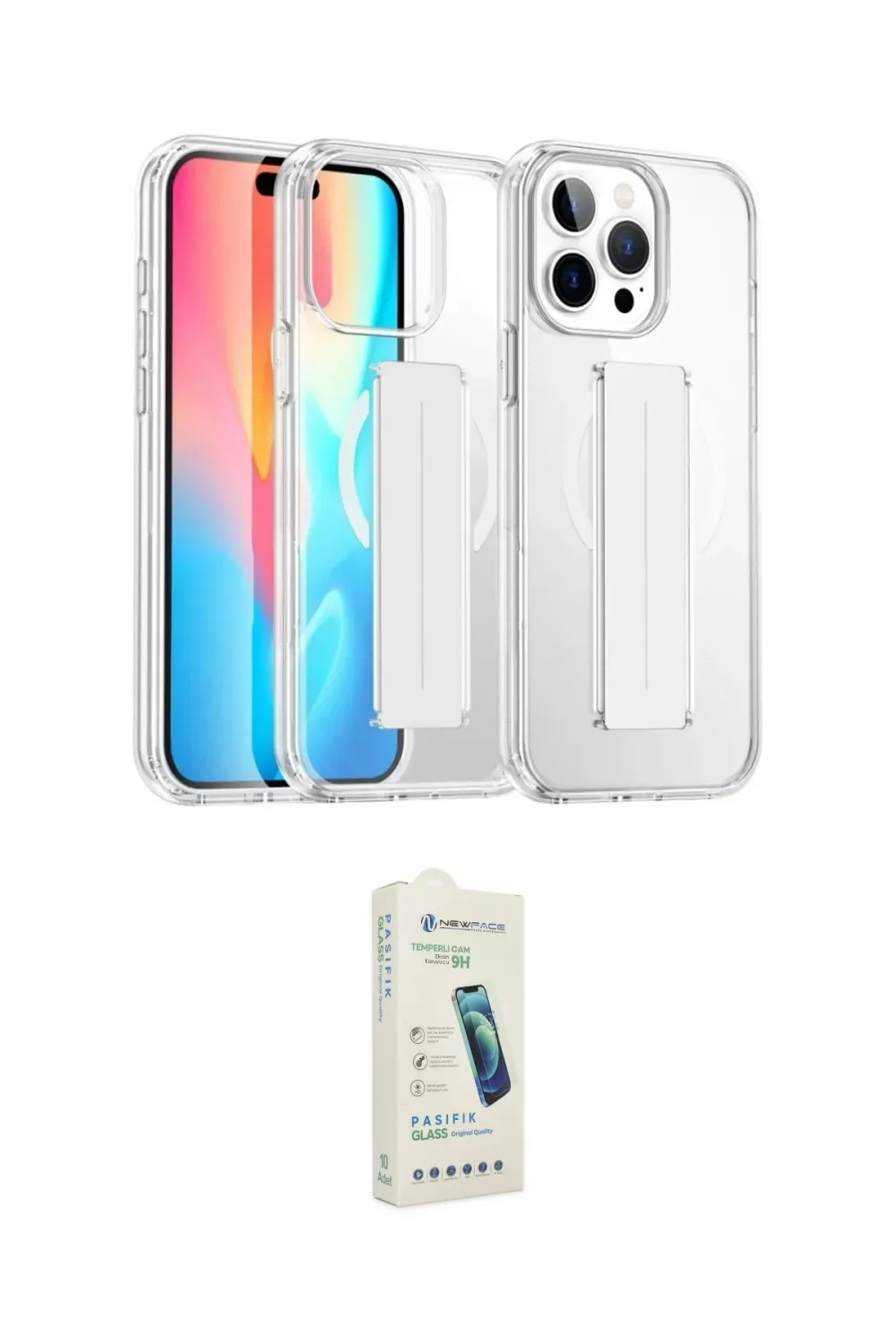 ieg™ iPhone 14 Pro Max Kılıf Nova Işık Koleksiyonu - Şeffaf Pasifik Cam Ekran Koruyucu