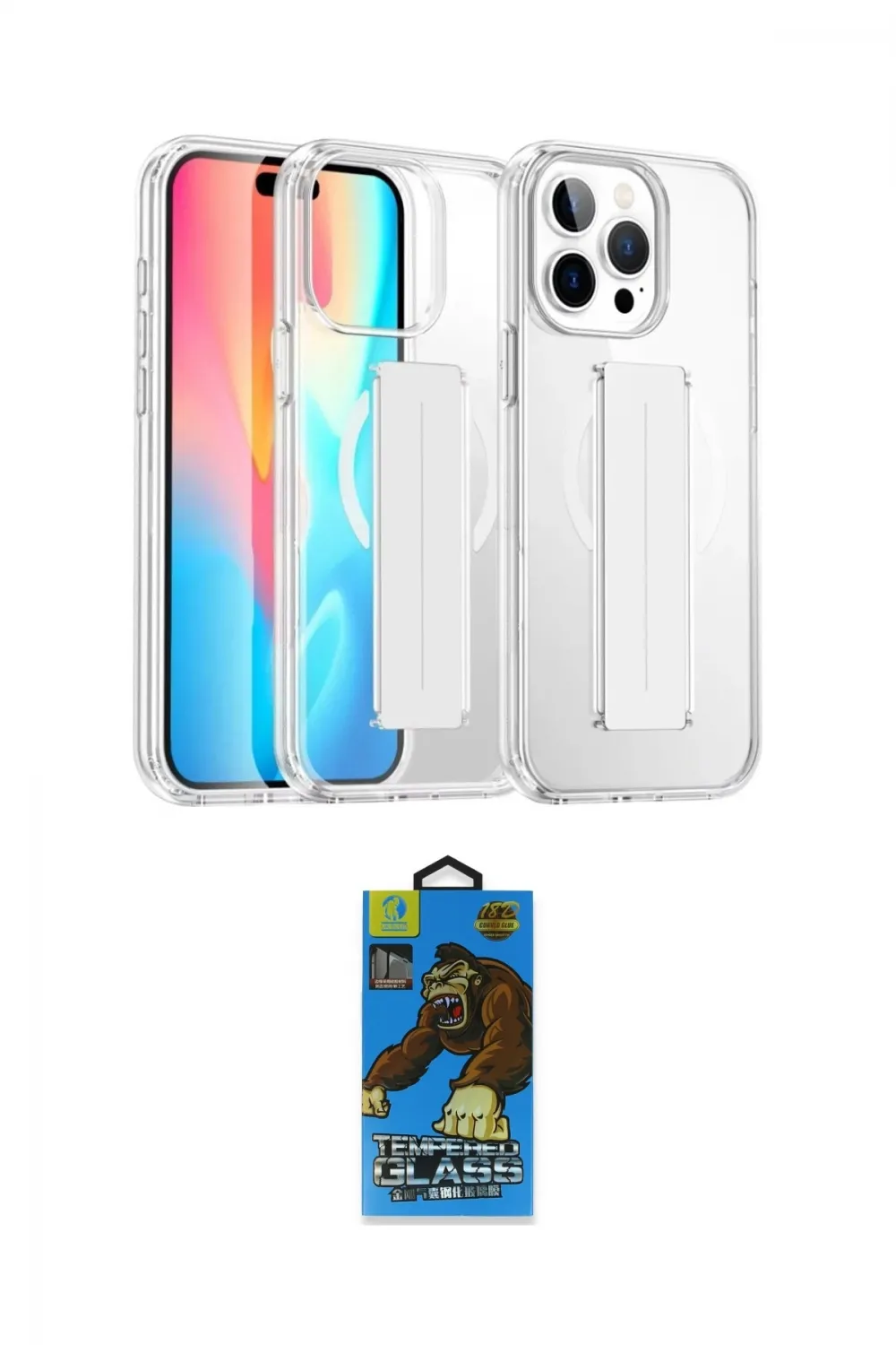 ieg™ iPhone 14 Pro Max Kılıf Nova Işık Koleksiyonu - Siyah 18D Cam Ekran Koruyucu