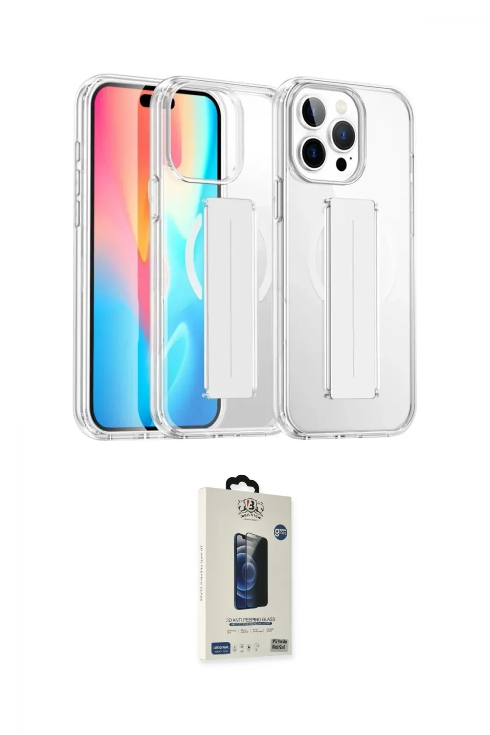 ieg™ iPhone 14 Pro Max Kılıf Nova Işık Koleksiyonu - Siyah Bilvis Hayalet Cam Ekran Koruyucu