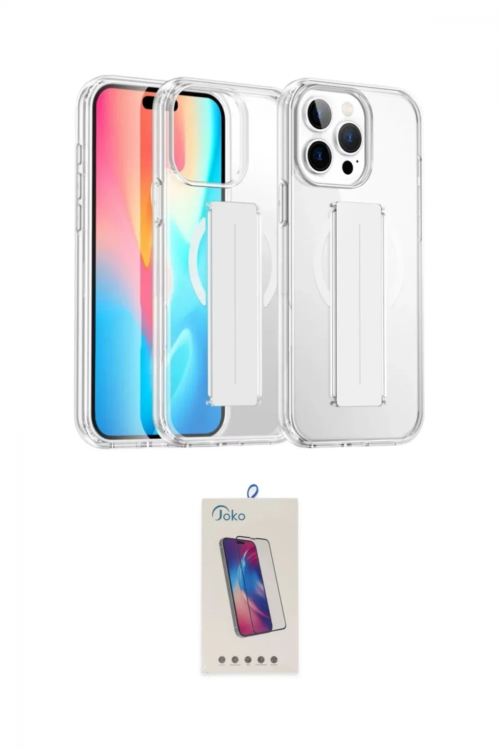 ieg™ iPhone 14 Pro Max Kılıf Nova Işık Koleksiyonu - Siyah Joko 5D Cam