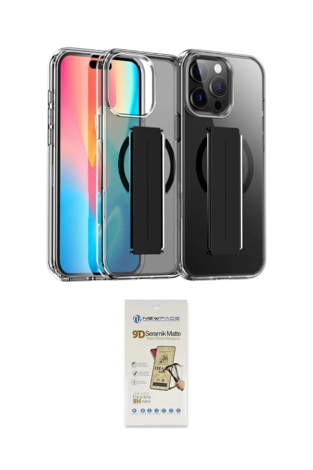 ieg™ iPhone 14 Pro Max Kılıf Nova Işık Koleksiyonu - Siyah Mat Seramik Nano Ekran Koruyucu