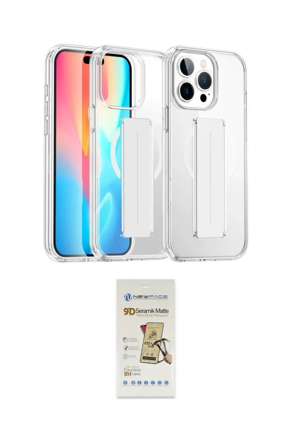 ieg™ iPhone 14 Pro Max Kılıf Nova Işık Koleksiyonu - Siyah Mat Seramik Nano Ekran Koruyucu