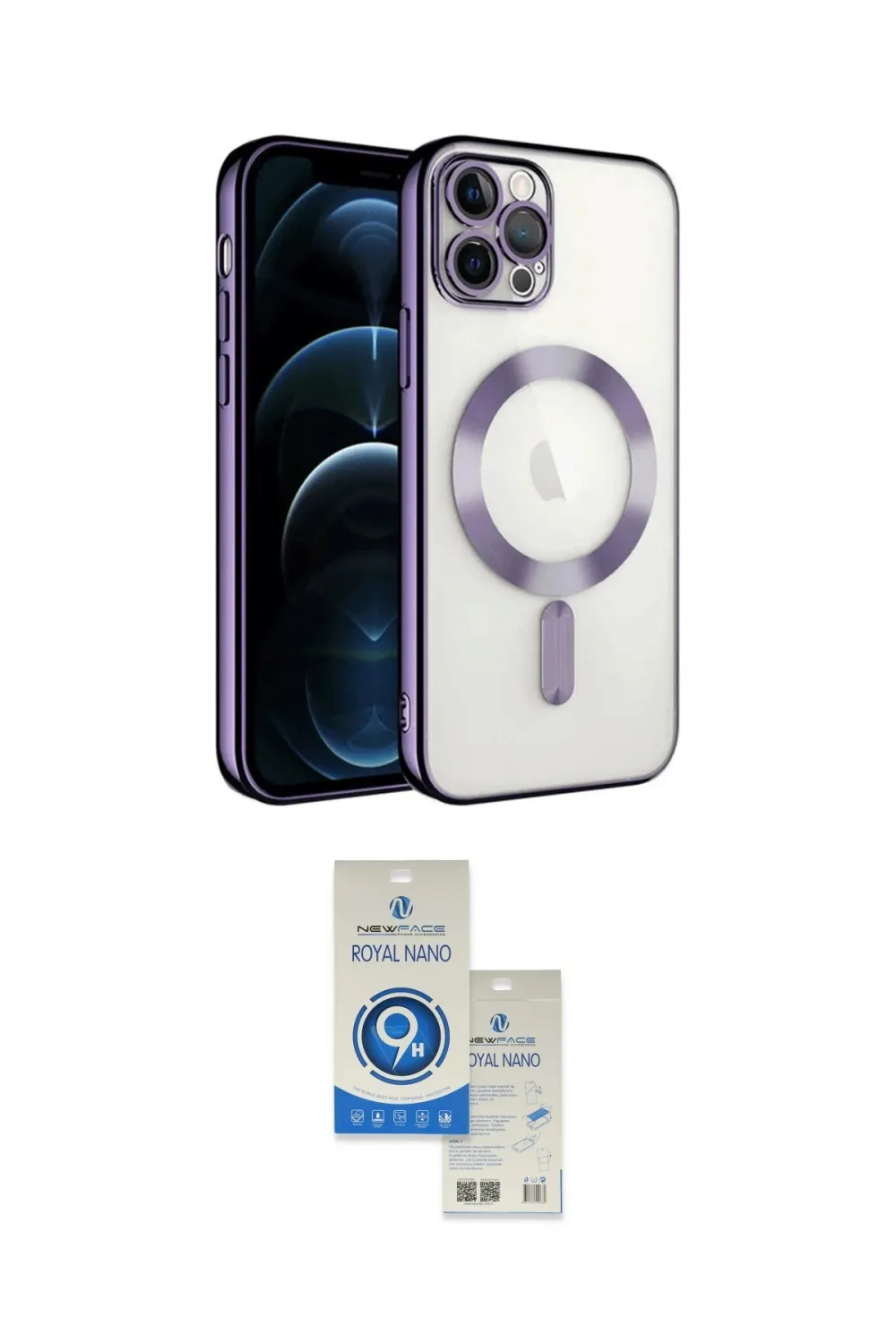 ieg™ iPhone 14 Pro Max Kılıf Nova Işık Özel Seri - Şeffaf Royal Nano Ekran Koruyucu