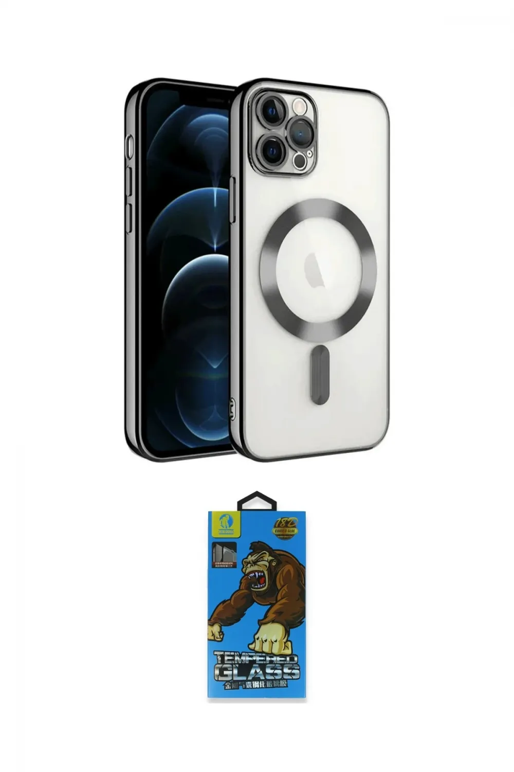 ieg™ iPhone 14 Pro Max Kılıf Nova Işık Özel Seri - Siyah 18D Cam Ekran Koruyucu