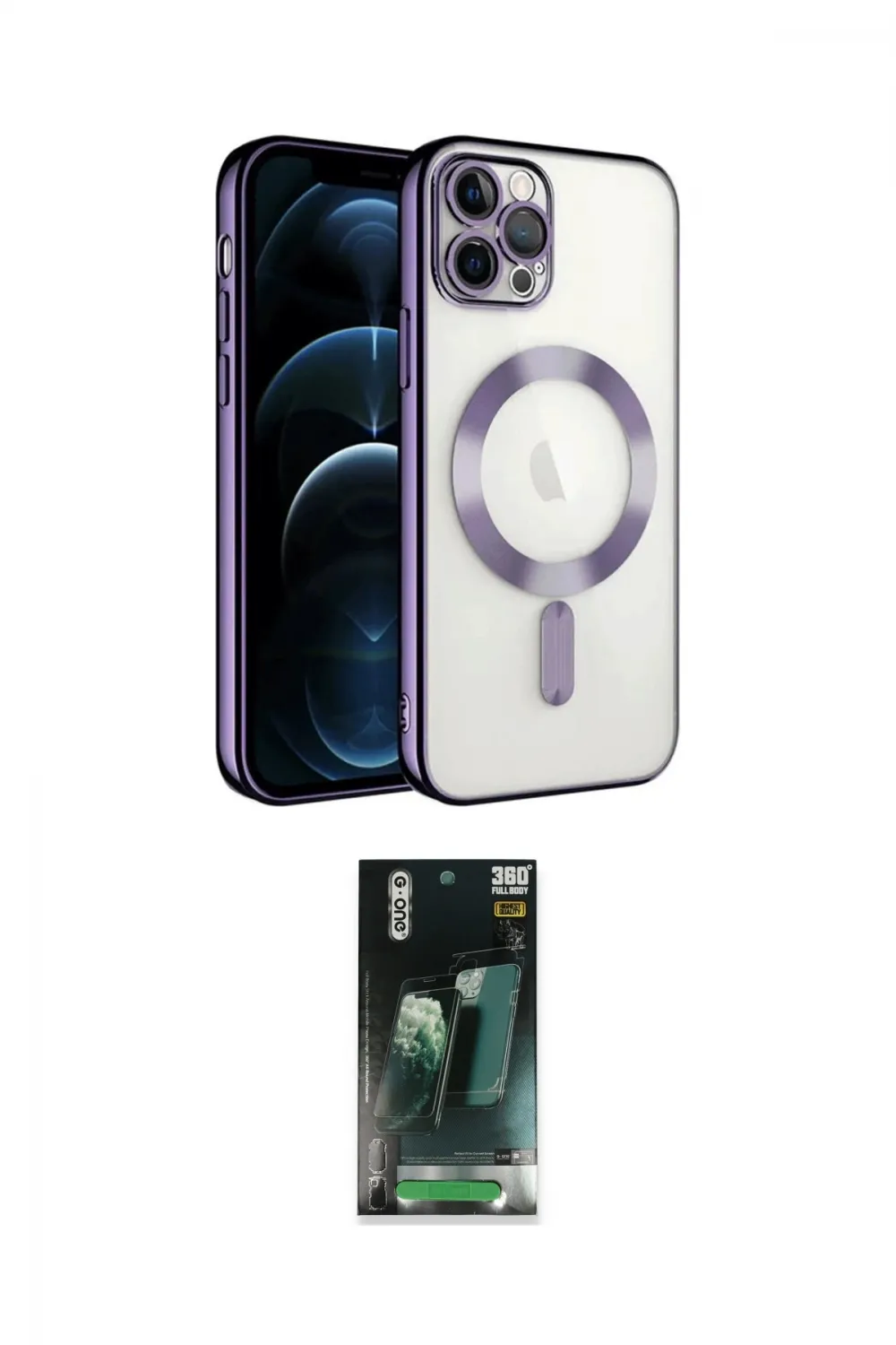 ieg™ iPhone 14 Pro Max Kılıf Nova Işık Özel Seri - Siyah 360 Mat Full Body Arka Koruyucu