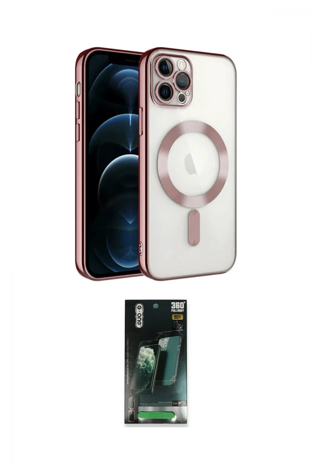 ieg™ iPhone 14 Pro Max Kılıf Nova Işık Özel Seri - Siyah 360 Mat Full Body Arka Koruyucu