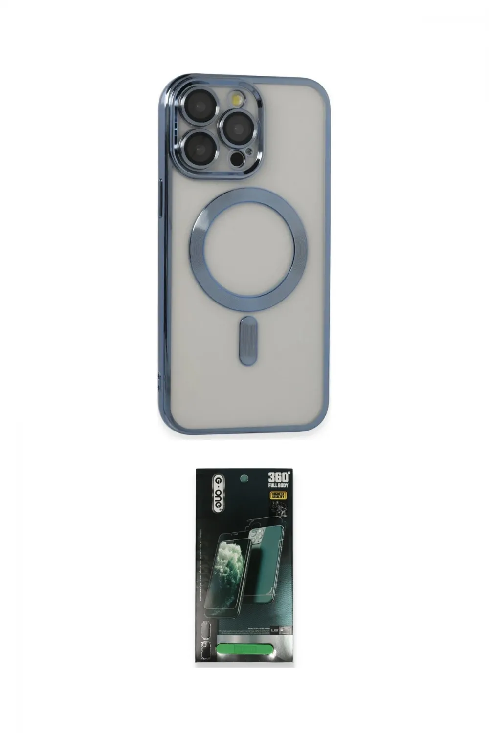 ieg™ iPhone 14 Pro Max Kılıf Nova Işık Özel Seri - Siyah 360 Mat Full Body Arka Koruyucu
