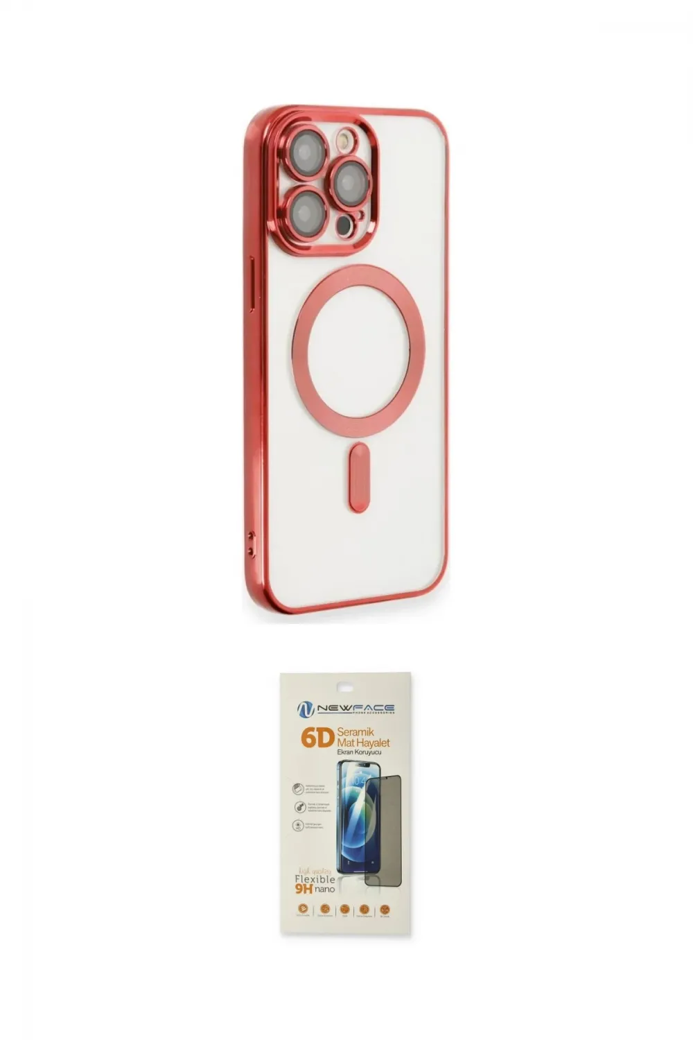 ieg™ iPhone 14 Pro Max Kılıf Nova Işık Özel Seri - Siyah 6D Mat Seramik Hayalet Nano Ekran Koruyucu