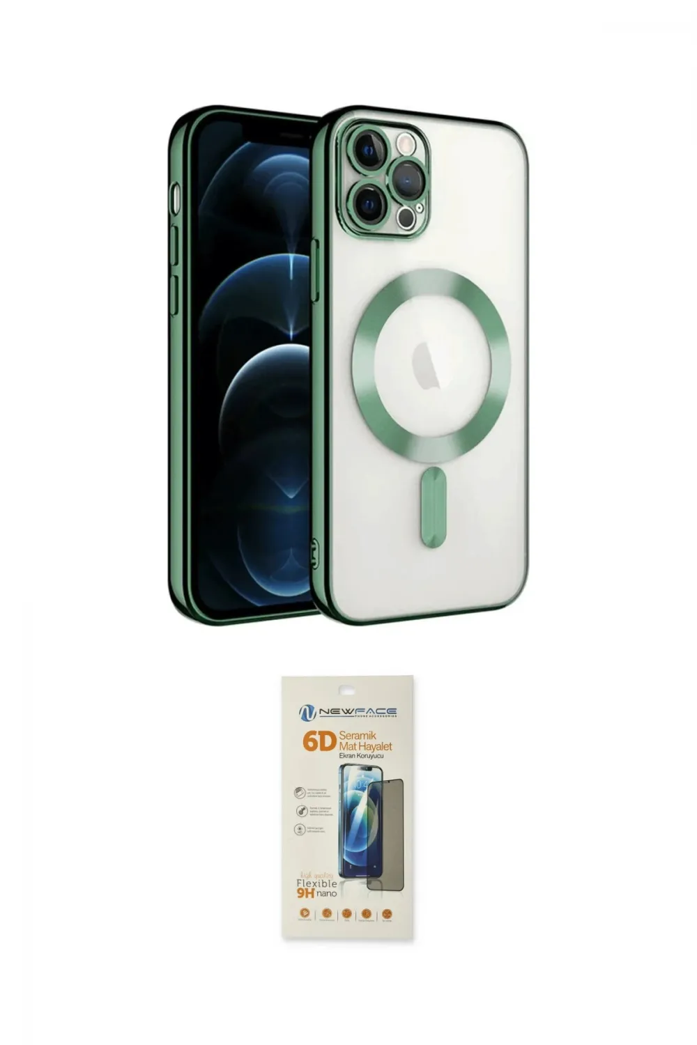 ieg™ iPhone 14 Pro Max Kılıf Nova Işık Özel Seri - Siyah 6D Mat Seramik Hayalet Nano Ekran Koruyucu