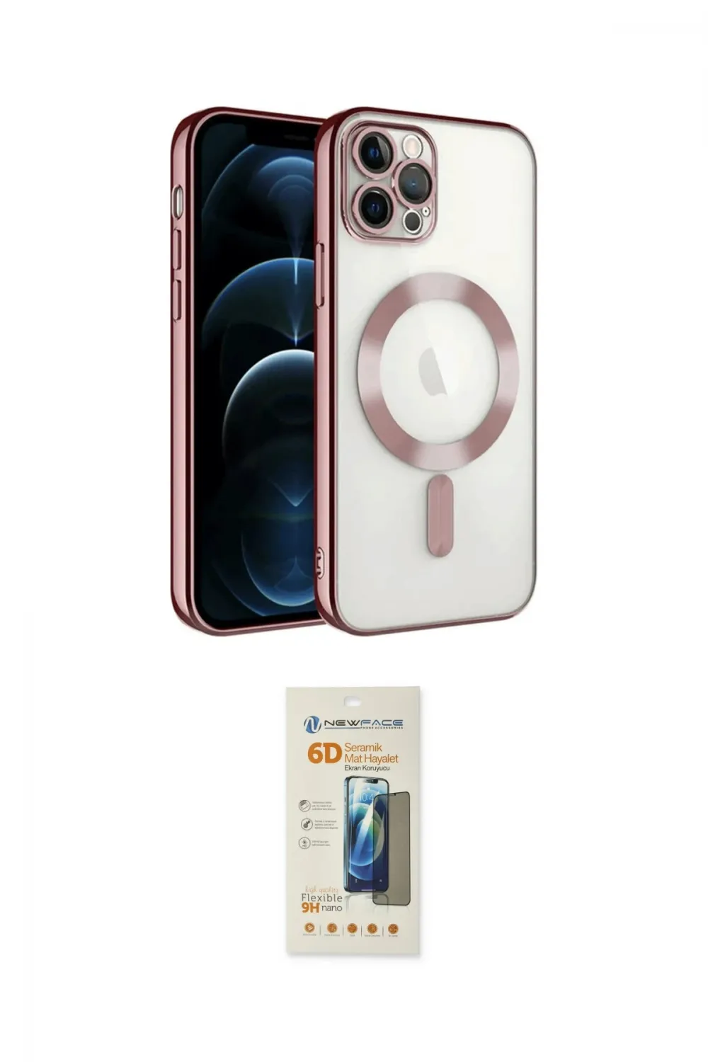 ieg™ iPhone 14 Pro Max Kılıf Nova Işık Özel Seri - Siyah 6D Mat Seramik Hayalet Nano Ekran Koruyucu