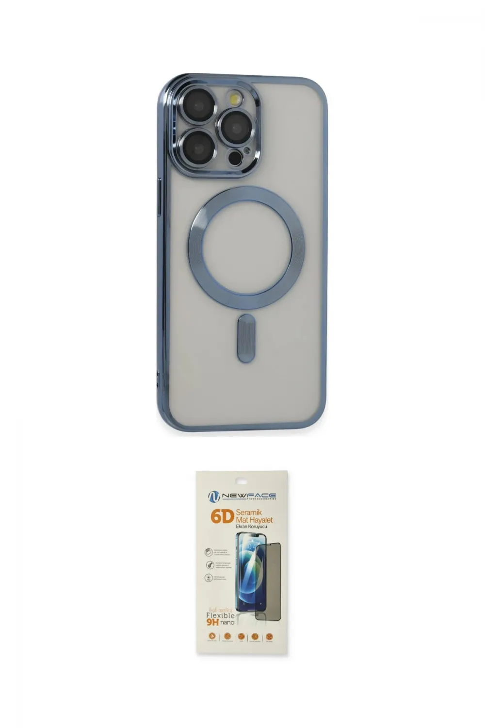 ieg™ iPhone 14 Pro Max Kılıf Nova Işık Özel Seri - Siyah 6D Mat Seramik Hayalet Nano Ekran Koruyucu