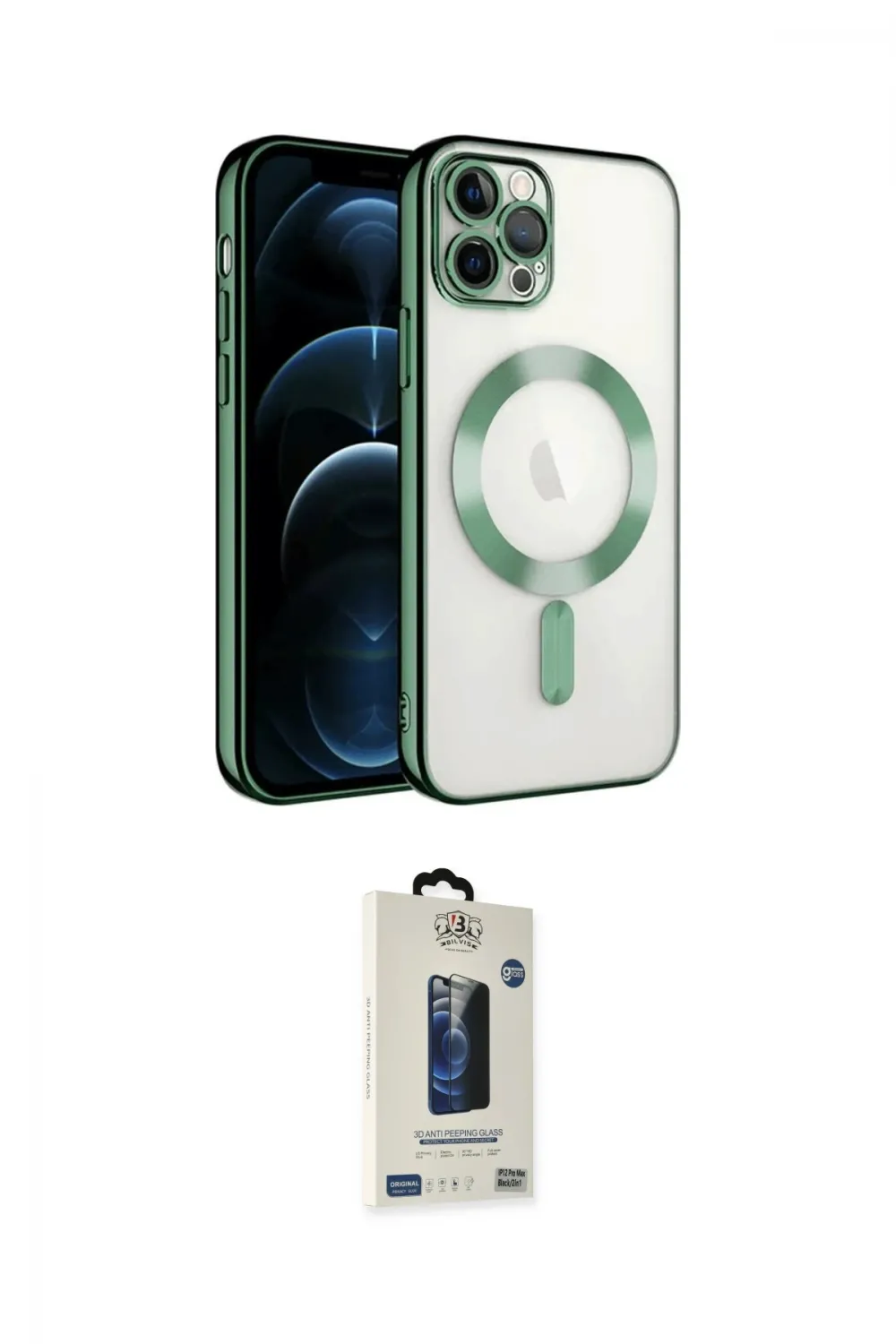 ieg™ iPhone 14 Pro Max Kılıf Nova Işık Özel Seri - Siyah Bilvis Hayalet Cam Ekran Koruyucu