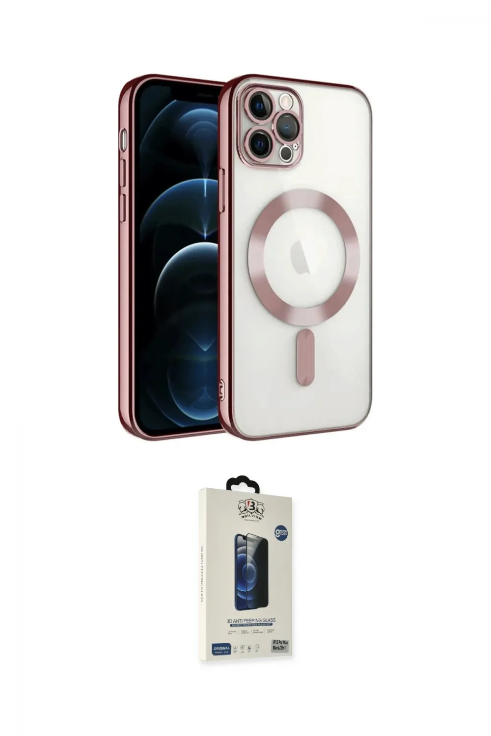 ieg™ iPhone 14 Pro Max Kılıf Nova Işık Özel Seri - Siyah Bilvis Hayalet Cam Ekran Koruyucu